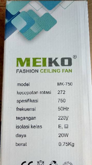 Kipas gantung 20 watt / Minifan 4 baling 20w meiko