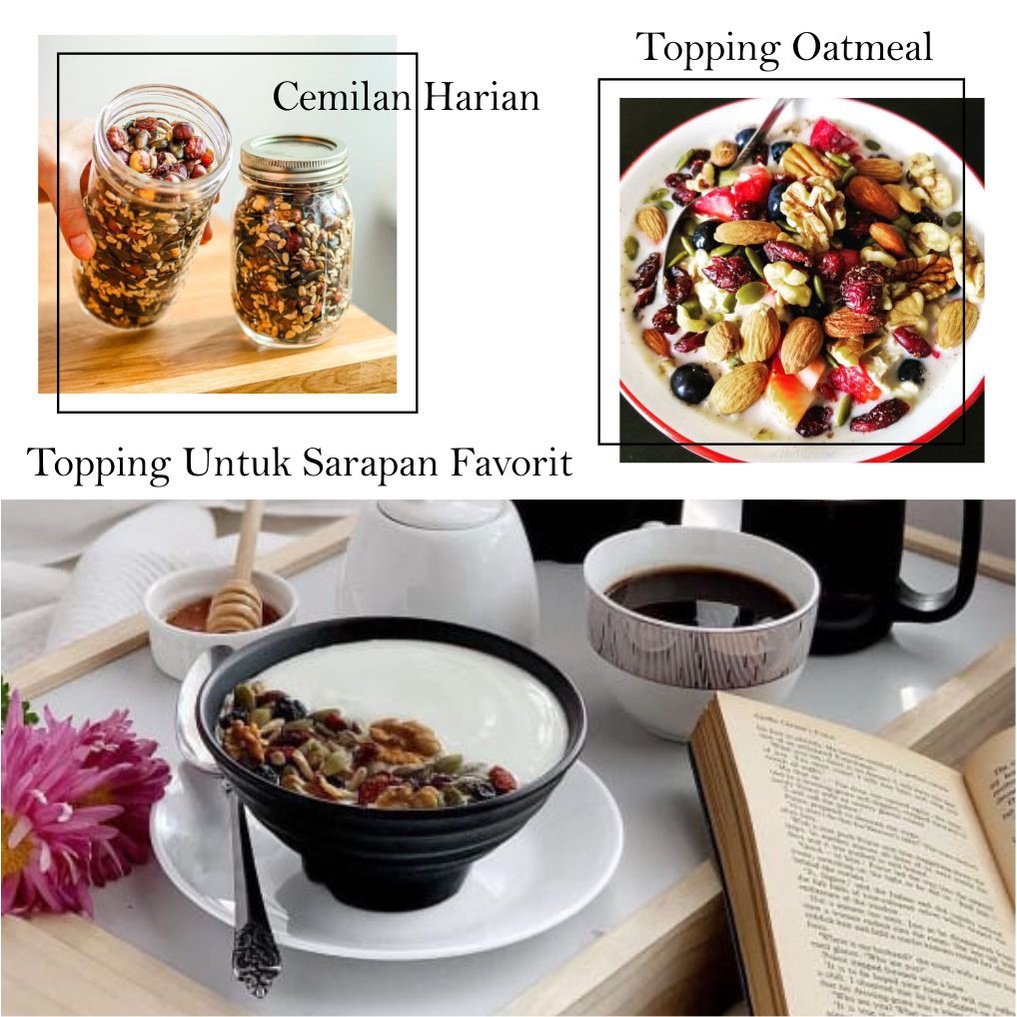 

p4yu Makanan Sehat Cemilan Trail Mix Nuts Seed Fruit Sarapan Granola Cokelat Vanilla Cinamon SAVIOR