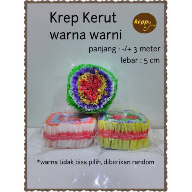  Kertas  Krep Kerut Warna Warni Dekorasi Shopee Indonesia