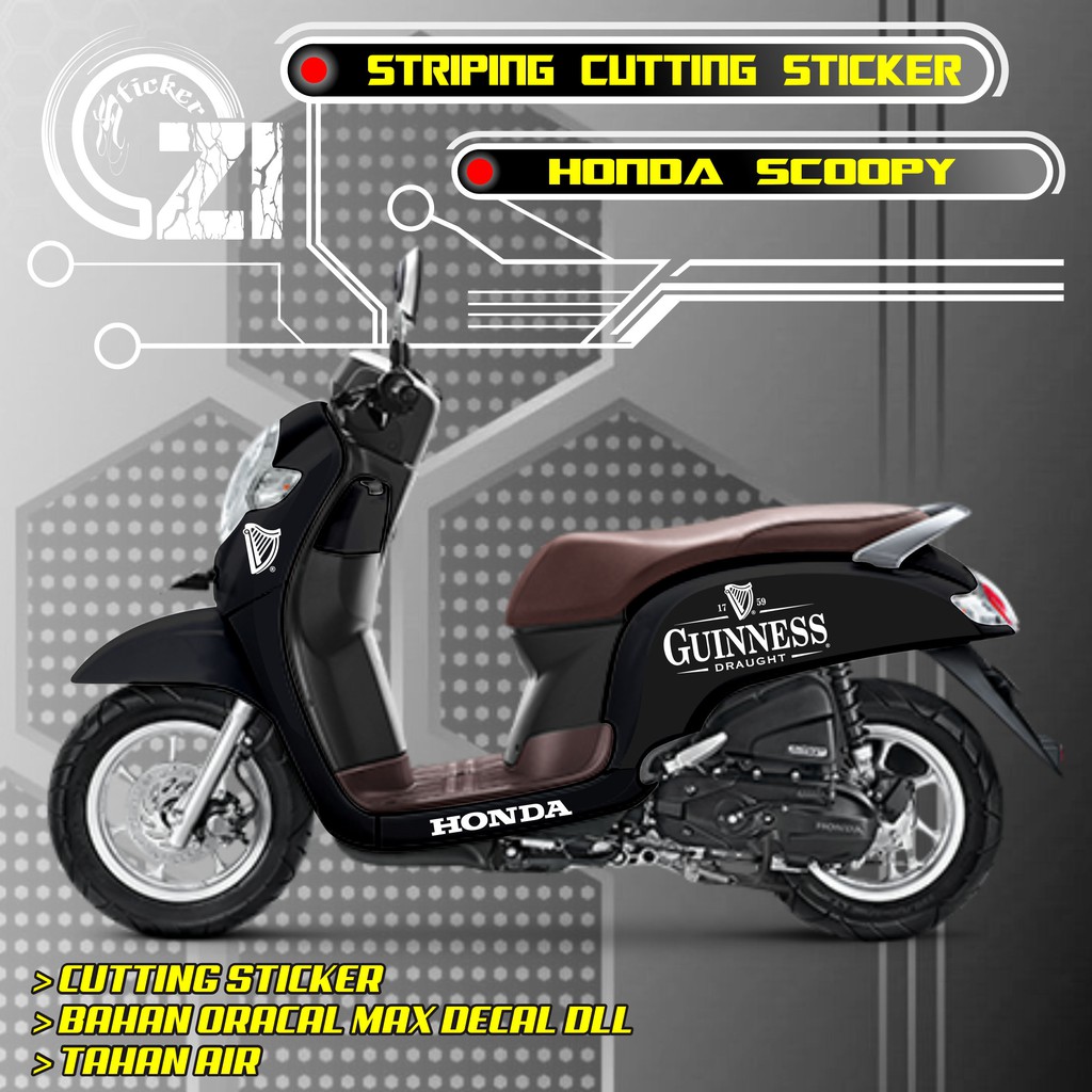 CUTTING STICKER SCOOPY GUINNESS / STICKER STRIPING SCOOPY GUINNESS