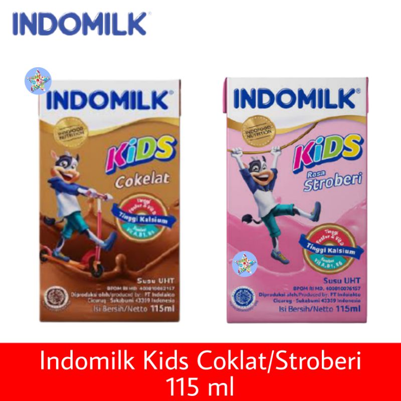 

Indomilk Kids UHT 115ml ecer Choc/Straw