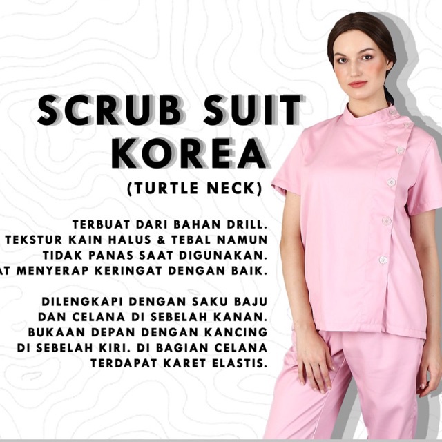Scrub suit Korea Turtle collar Osver drill baju jaga kekinian