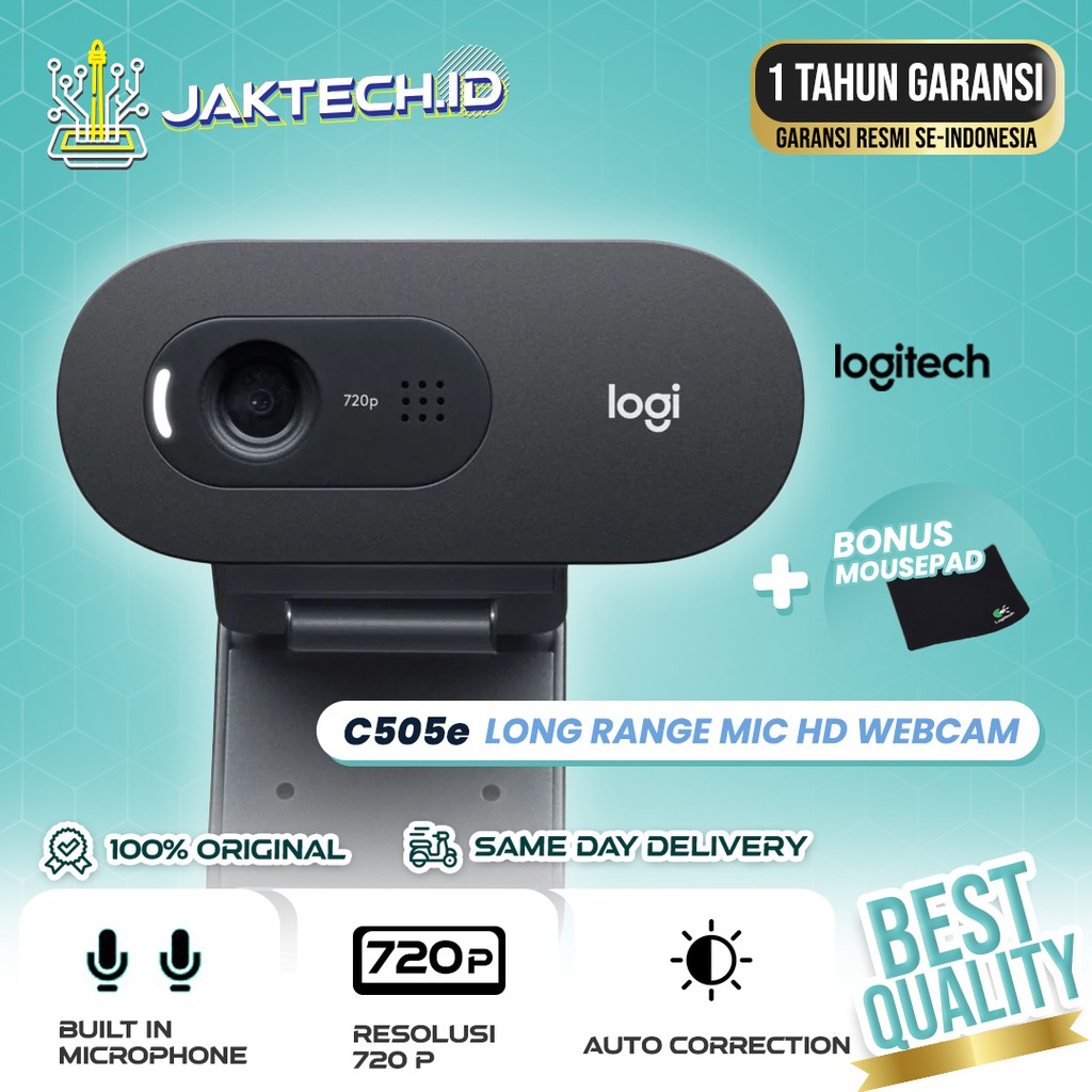 Logitech Webcam C505e LongRange Mic HD 720p Video Calling / GARANSI RESMI