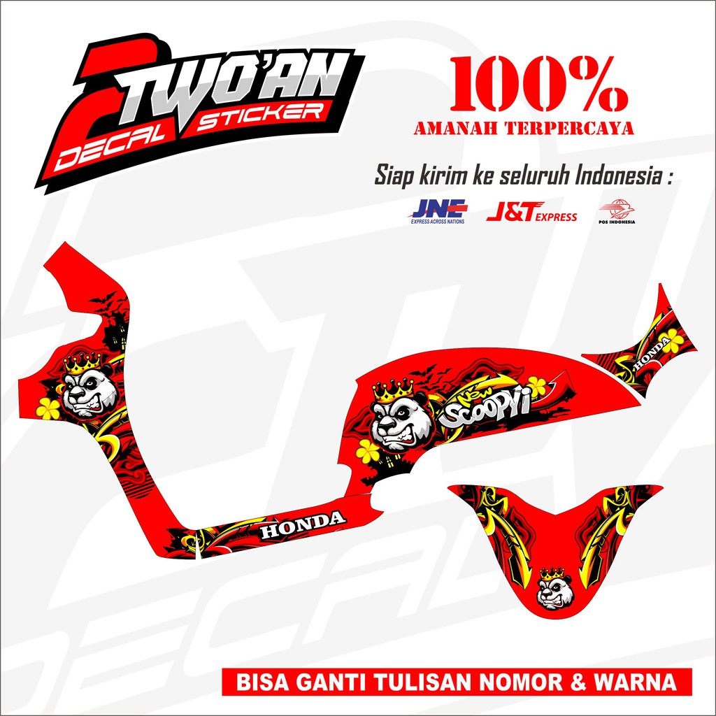 Sticker decal new scoopy 2017 motif panda