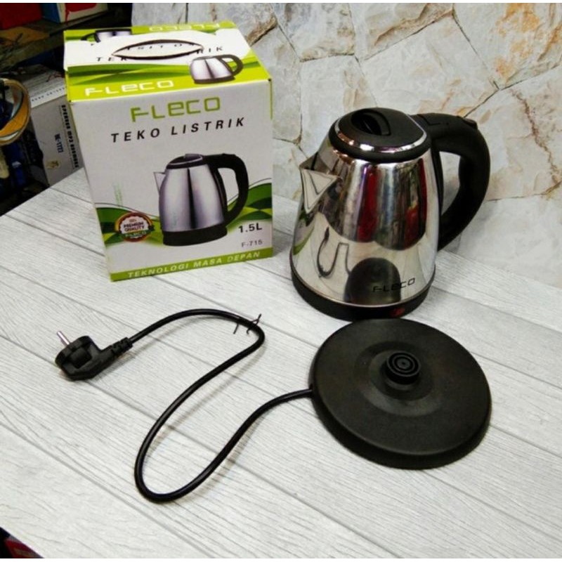 Kettle Electric Fleco F-715 // Teko Pemanas Air Listrik Fleco 1,5L