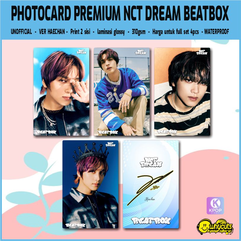 PHOTOCARD UNOFFICAL PREMIUM NCT DREAM BEAT BOX / FULL SET 7 PCS / PRINT 2 SISI LAMINASI SUPER GLOSSY