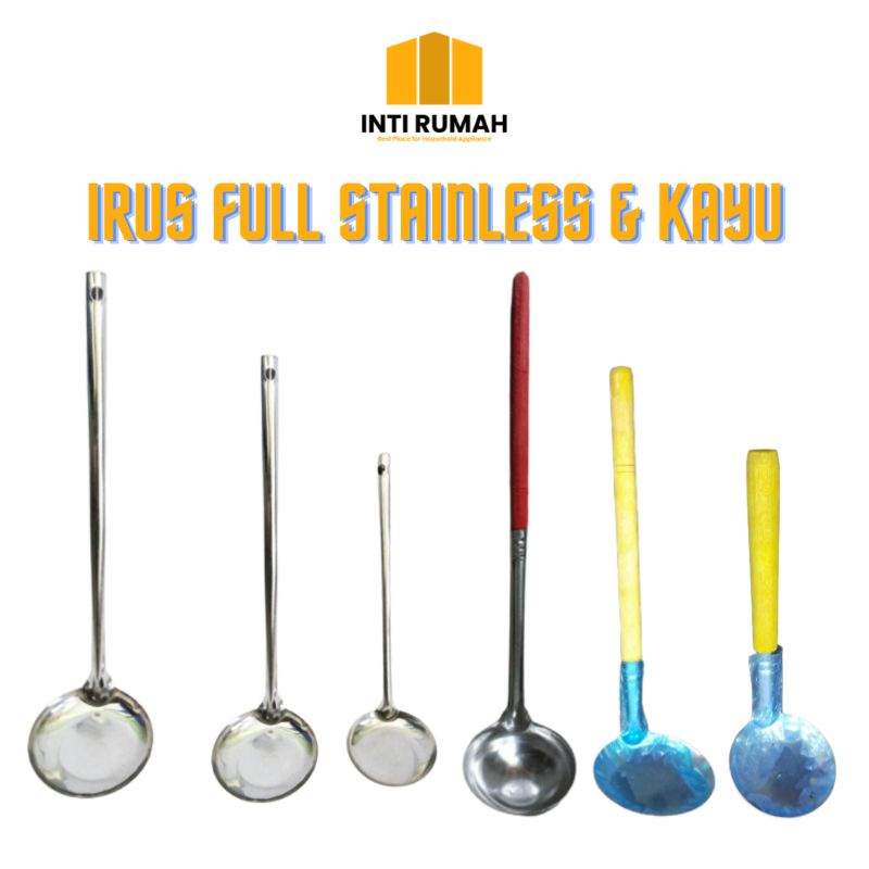 IRUS FULL STAINLESS/IRUS STAINLESS GAGANG KAYU/Irus bakso full stainless/Irus bakso stainless gagang