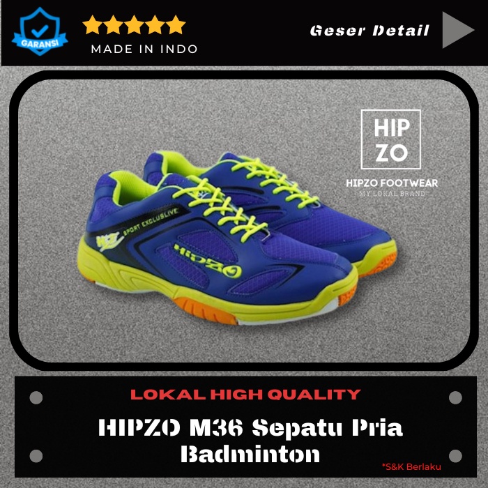 HIPZO M36 Sepatu Pria Badminton Sepatu Cowok Running