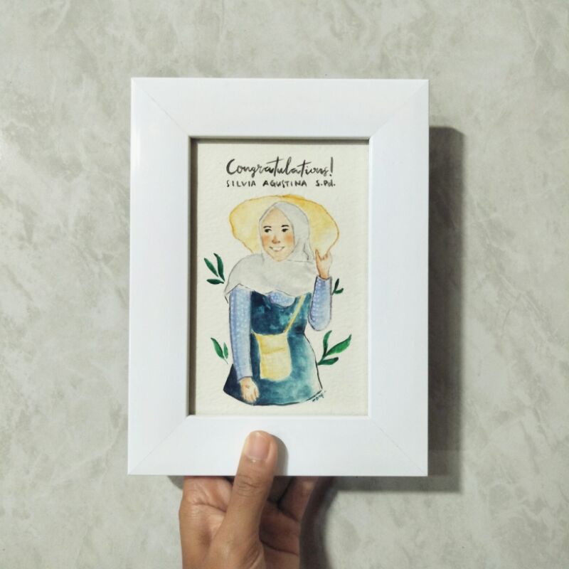 [Handmade] Giftbox custom ilustrasi | Watercolor illustration | kado ilustrasi