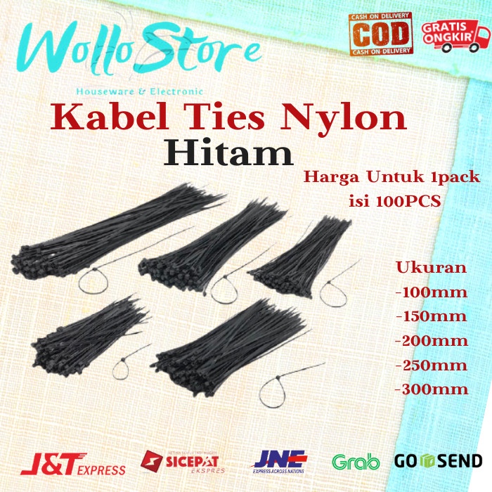 

ORGANIZER-DOCUMENT- KABEL TIES HITAM 10CM / 15CM / 20CM / 25CM / 30CM HARGA 1PACK 100PCS - SW 10CM