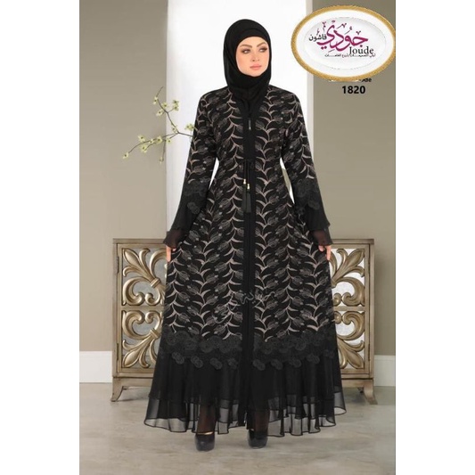 PO abaya hitam full bordir emas kombinasi MESIR IMPORT
