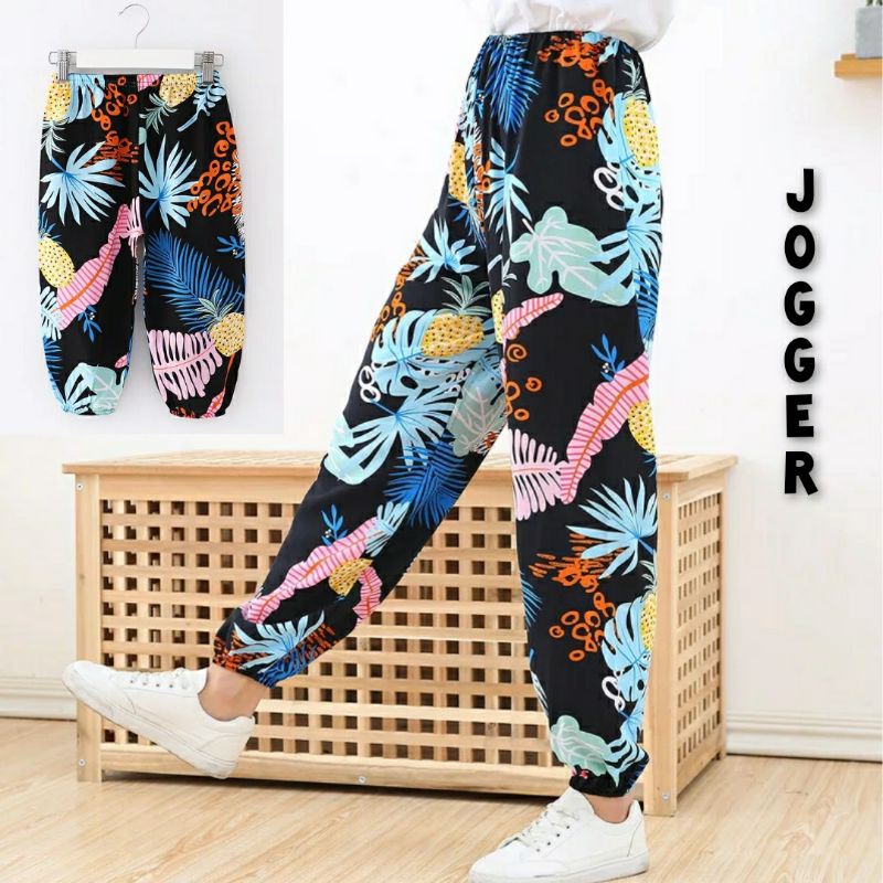 Celana Harian Tidur Jogger Serut Motif Anak S - XXL Bahan Adem Joger