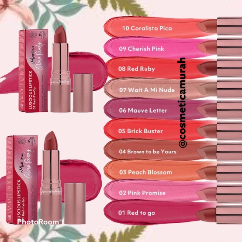 new marina glow ready lipstik putar -- Lipstik marina glow ready putar -- lipstik marina