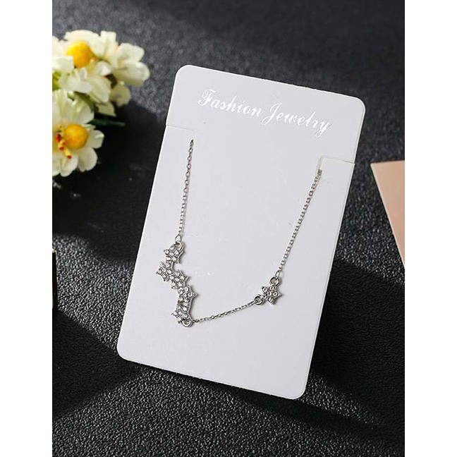 LRC Kalung  Fashion Silver Geometric Zircon Necklace