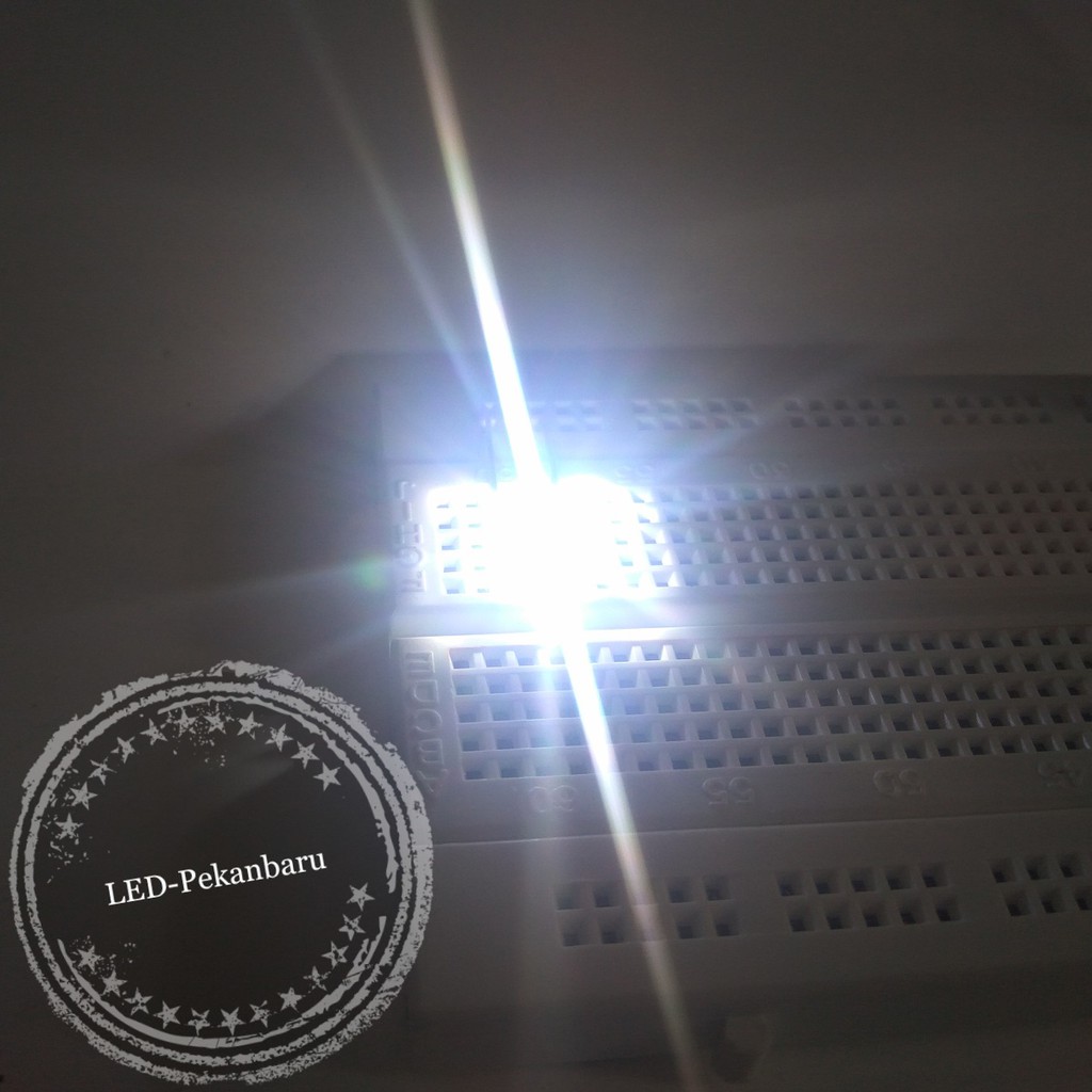 LED 5MM PIRANHA TOP SUPER FLUX WHITE / WARNA PUTIH TRANSPARAN 4PIN