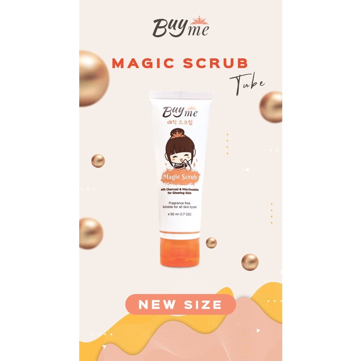 (BACA DESKRIPSI) BuyMe Magic Scrub Tube 50ml/BuyMe Magic Scrub/Scrub muka/Scrub badan