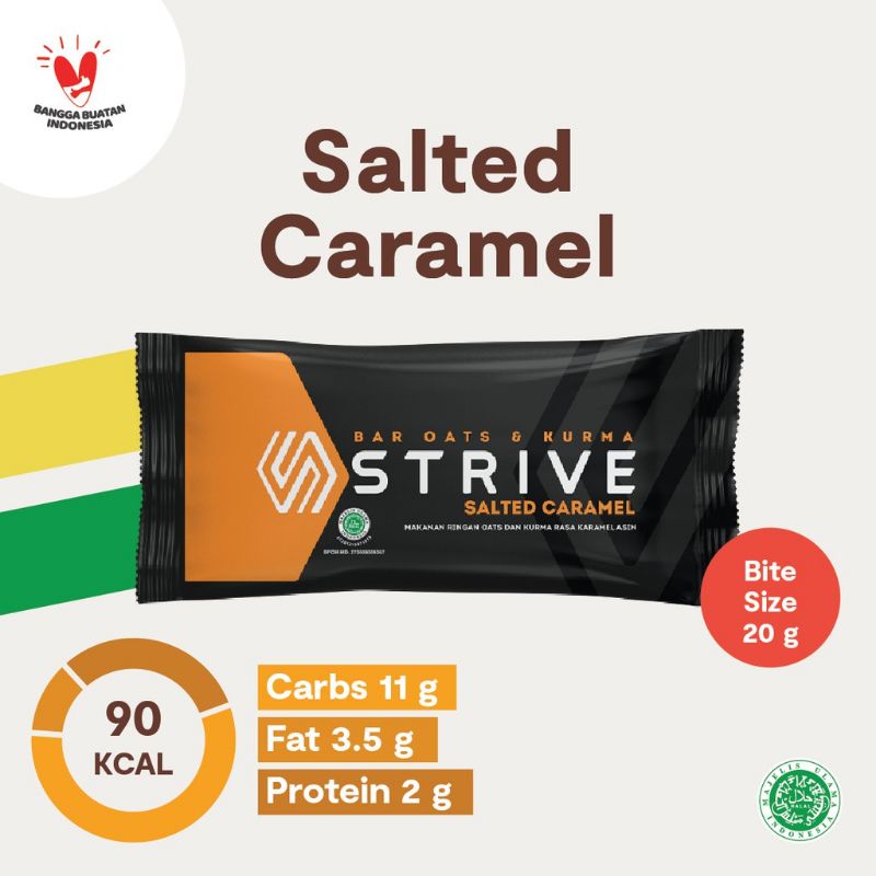 

STRIVE ENERGY BAR BITE SIZE SALTED CARAMEL - 20 GR x 5-PCS