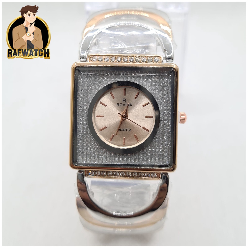 Grosir Jam Tangan Wanita Fashion Rantai Rovina TA01 Rantai Stainless Jam Mewah Formal Permata