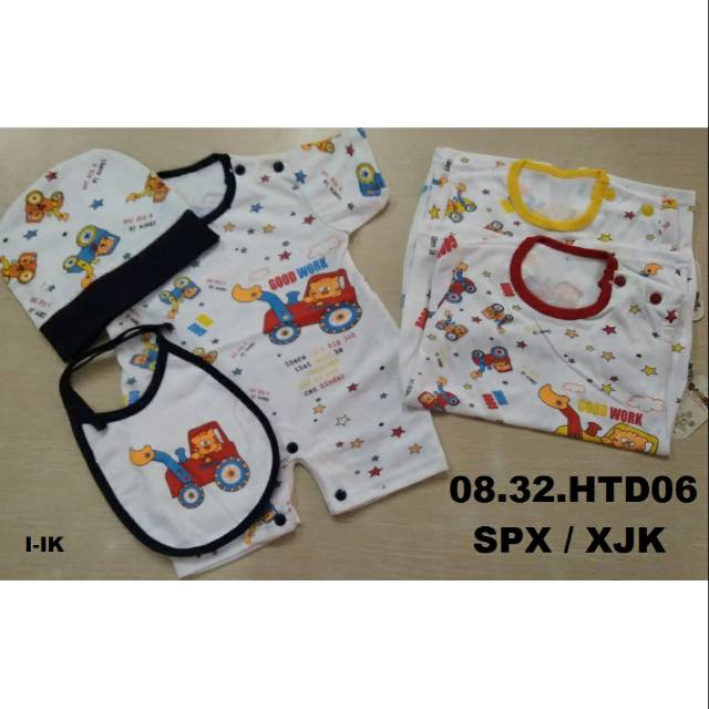 Jumper pendek set topi slebber TRUCK kancing bahu Bonzie