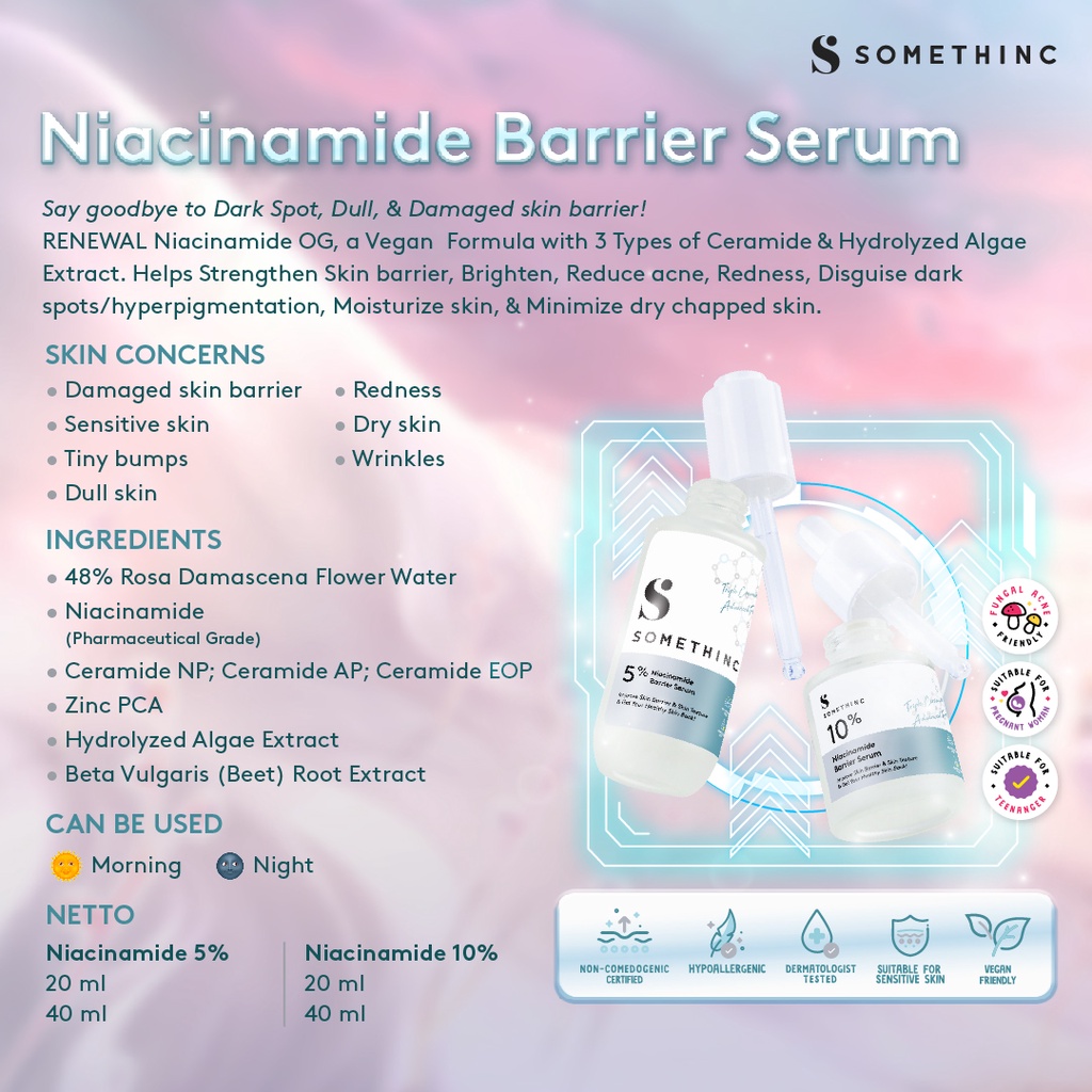 SOMETHINC 10% Niacinamide Barrier Serum - Memperbaiki Lapisan Kulit Berminyak (Normal)