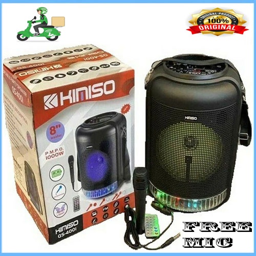 PAKET Speaker kimiso 8 inc QS 4001 Fre mic + Remot BODY UNIK SUARA EMPUK MANTAP