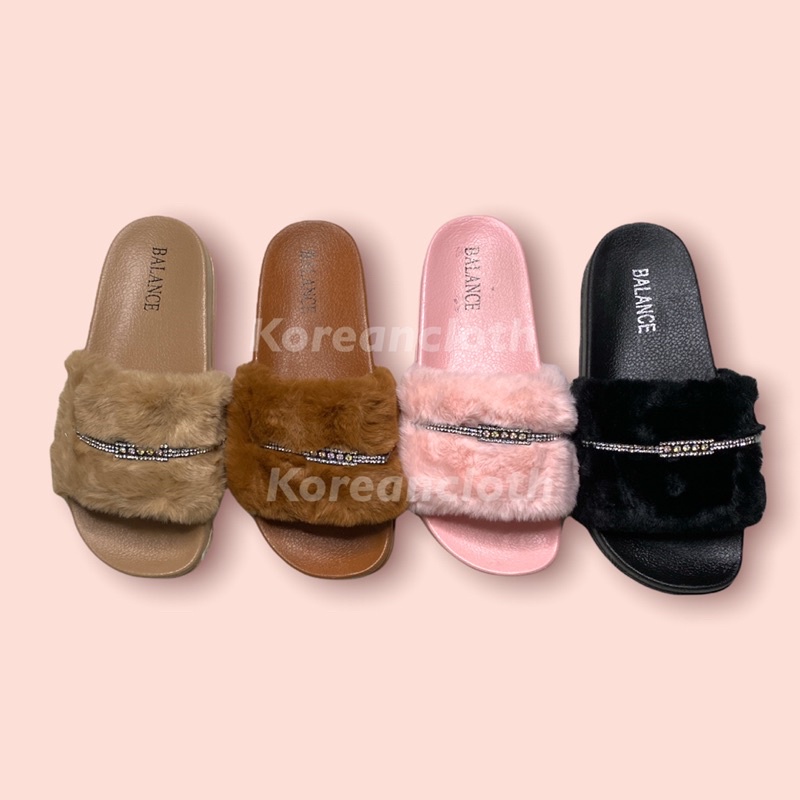 BALANCE 813 X13 SANDAL SLOP KARET JELLY BULU WANITA PEREMPUAN REMAJA