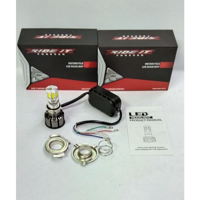 LAMPU DEPAN MOTOR  LED 6 SISI RIDE IT MODEL BARU