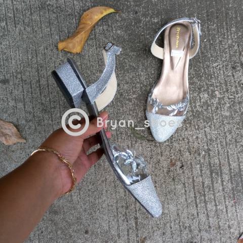 Bryan Debby Heels Glitter Pesta Wedding Mote Tears Drop Tahu 3cm 5cm Bigsize Jumbo 36-40 41 42 43