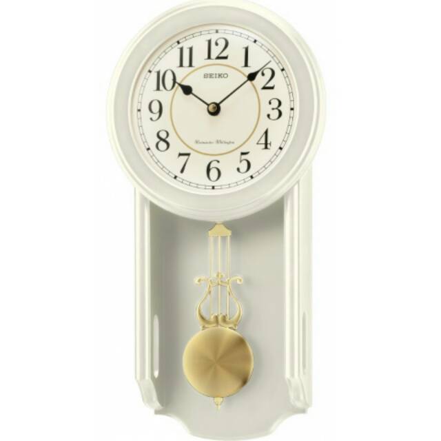 Jam Dinding SEIKO CLOCK QXH063C Dual Chimes Pendulum Westminster Whittington Wood