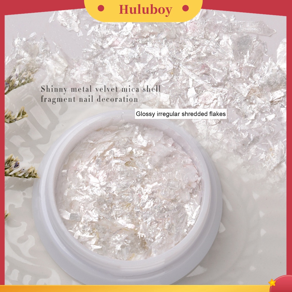 Huluboy Huluboy♡ 1 Kotak Stiker Kuku Sequin Glitter Holografik Tidak Pudar Untuk Manicure Wanita