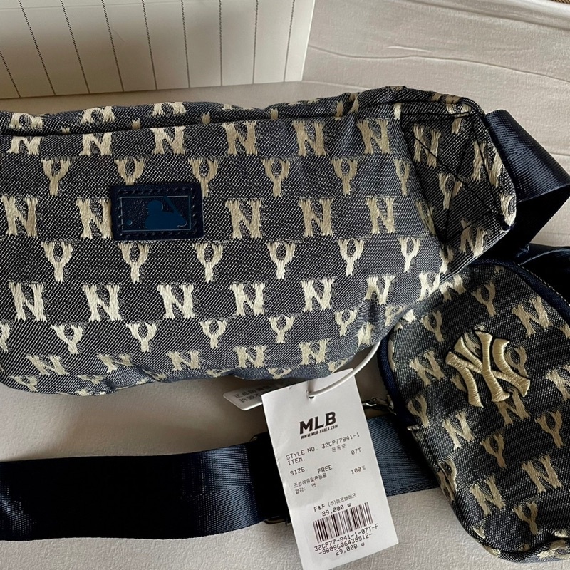 WAIST BAG NY MLB DENIM MONOGRAM JEANS / TAS PINGGANG MLB NY / TAS MLB / TAS NY