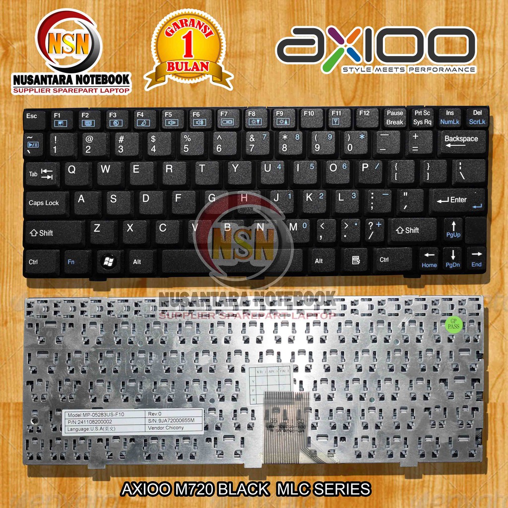 Keyboard Laptop Axioo MLC M720 Black Series