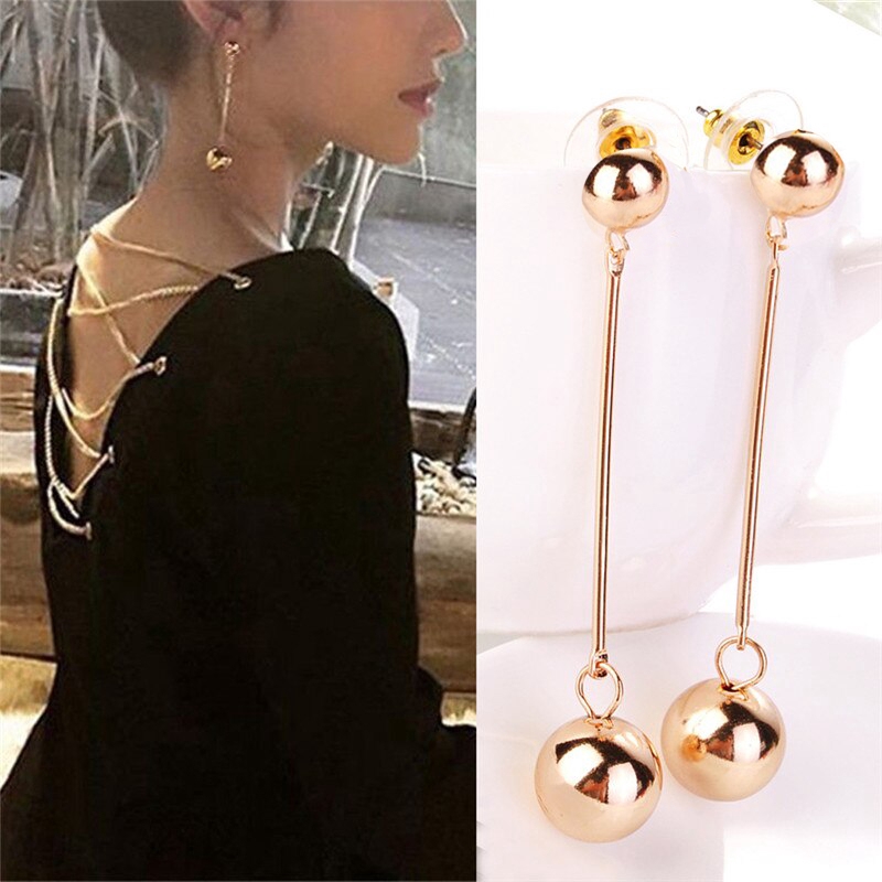 Anting wanita panjang kekinian style korea 398