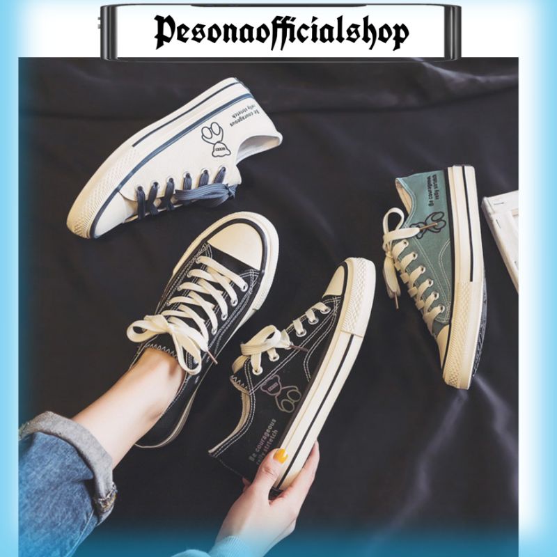 COD POS 955 Sepatu Sneakers Tali Casual Wear Kualitas Korea Tren Terkini Ala Korea