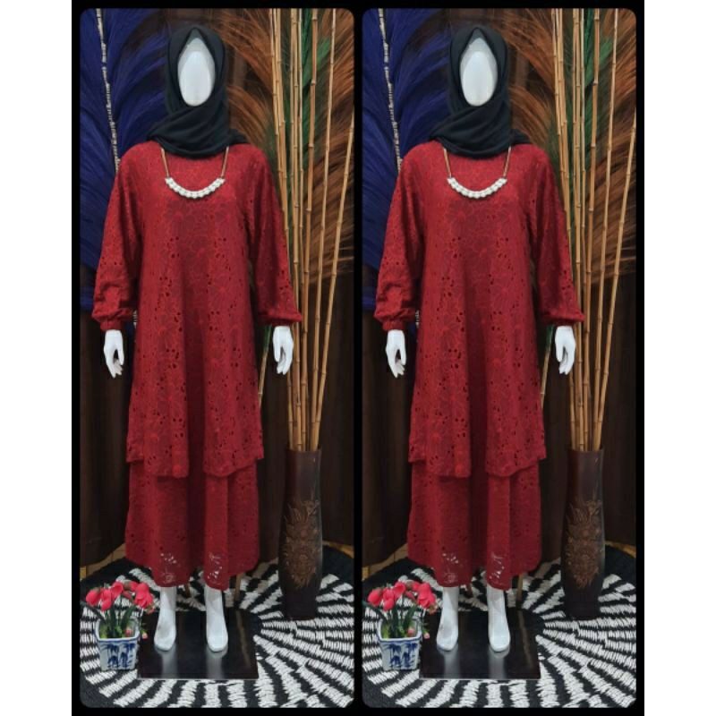 gamis brukat malaysia anak 5-6 tahun non hijab/Dress brukat anak