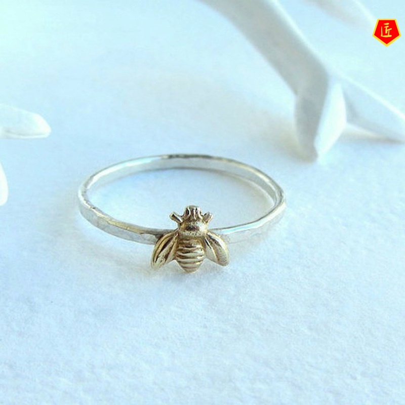 [Ready Stock]Little Bee Ring 925 Silver Cute Personality