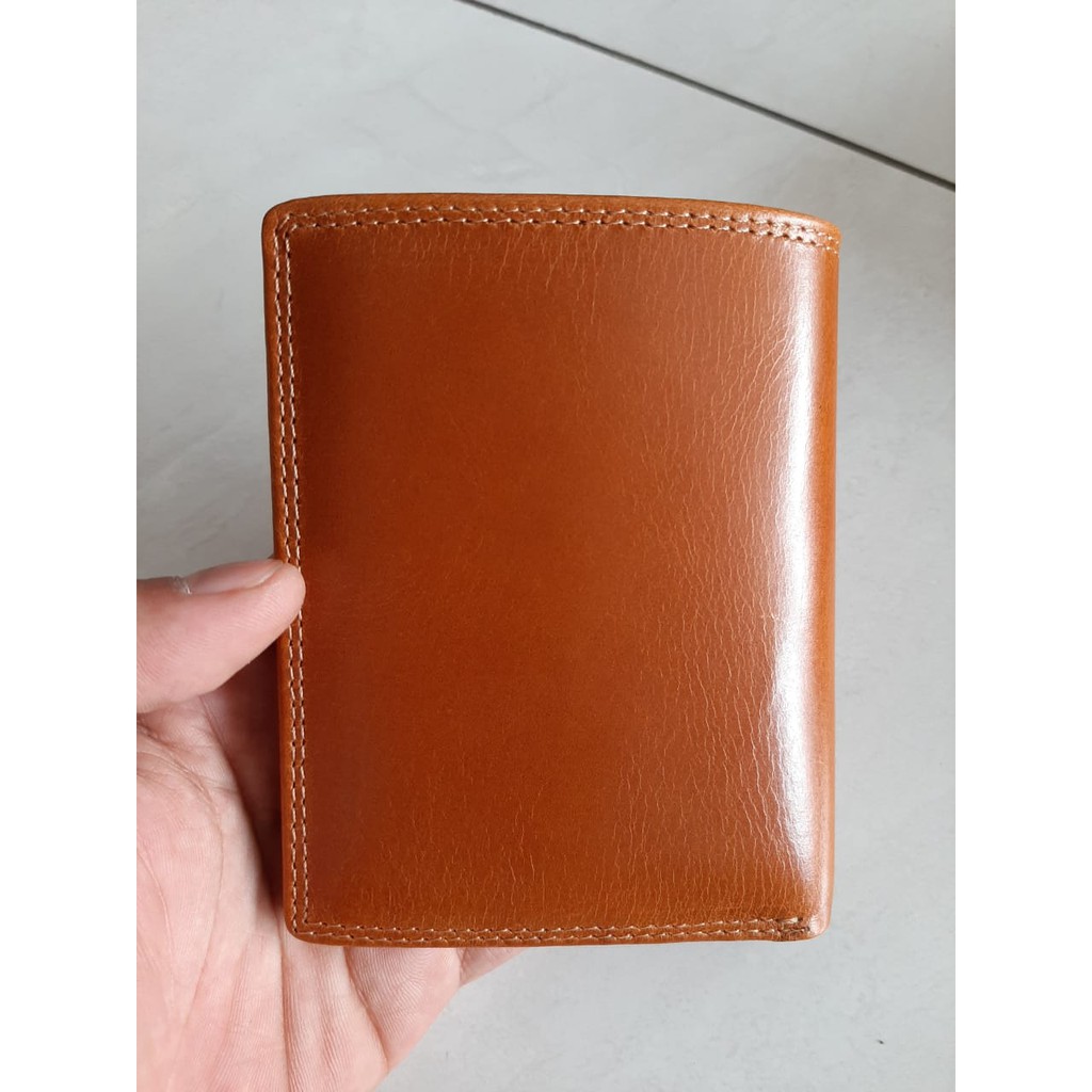 Dompet kulit pria pendek 3Dimensi ASLI FULL GRAIN kulit sapi ORI