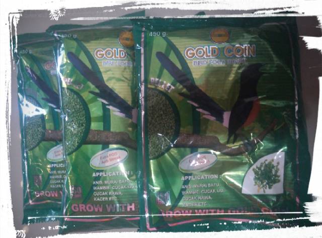 Pakan burung gold coin pakan murai, Anis, Kacer, wambie, cucak dll