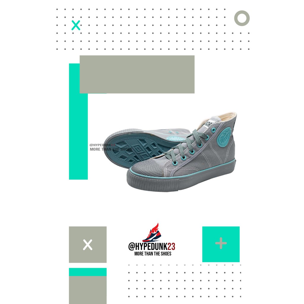 Sepatu Warrior Classic High Grey Tosca (Abu Hijau Tosca)