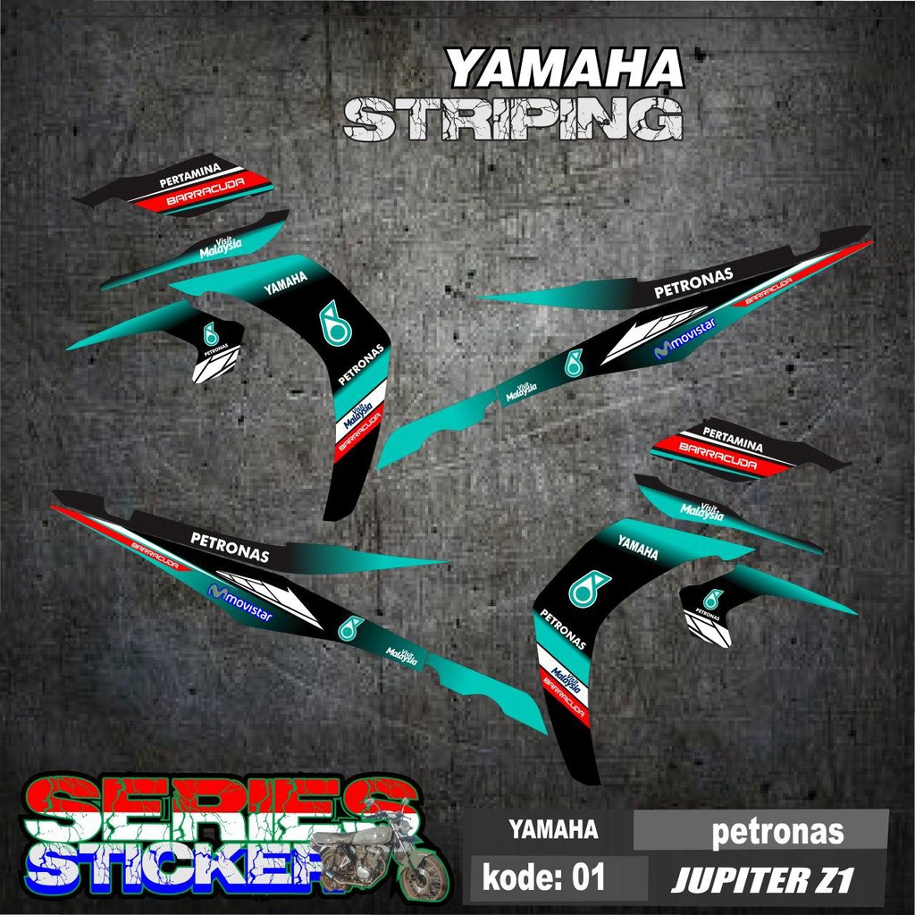 (cod) STRIPING JUPITER Z1  - STICKER JUPITER Z1 PETRONAS kode 01 - desain racing