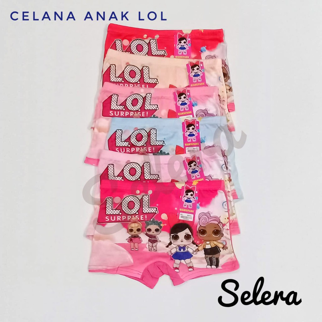 ( 3 pcs )CELANA DALAM ANAK LOL / BOXER ANAK PEREMPUAN KARAKTER LOL TERBARU LUCU