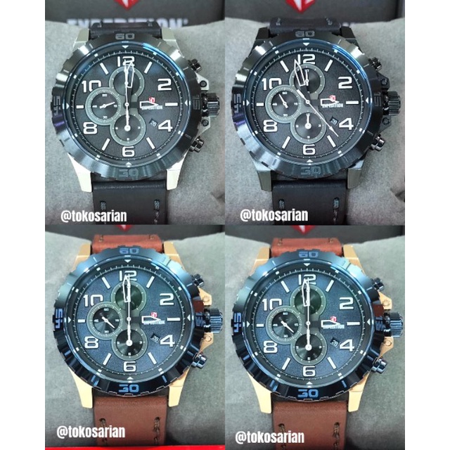 Expedition Original E6778M Chrono Kulit Pria Terbaru