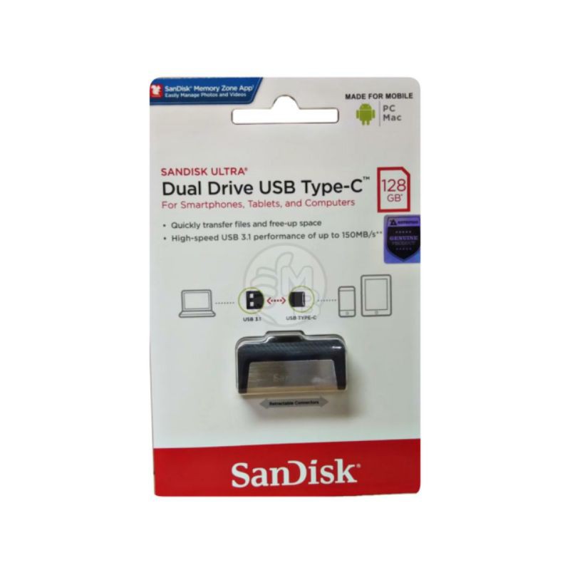 SanDisk Ultra Flashdisk OTG 128GB Type C USB 3.1Dual Drive