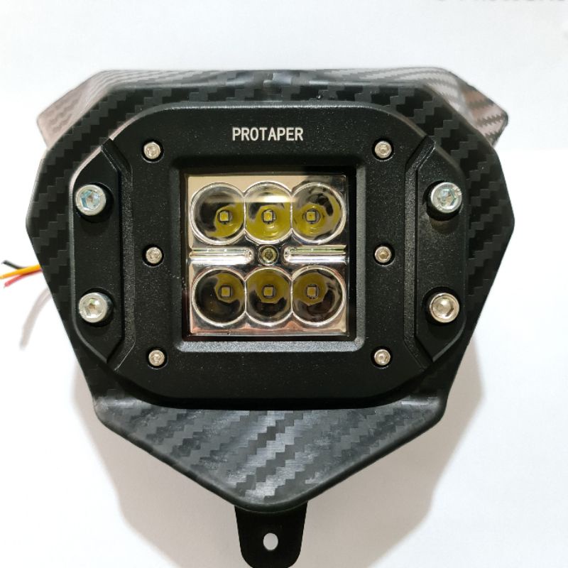 headlamp reflektor yamaha wr 155 pnp / lampu depan case besi yamaha wr 155 set cover plastik karbon pnp