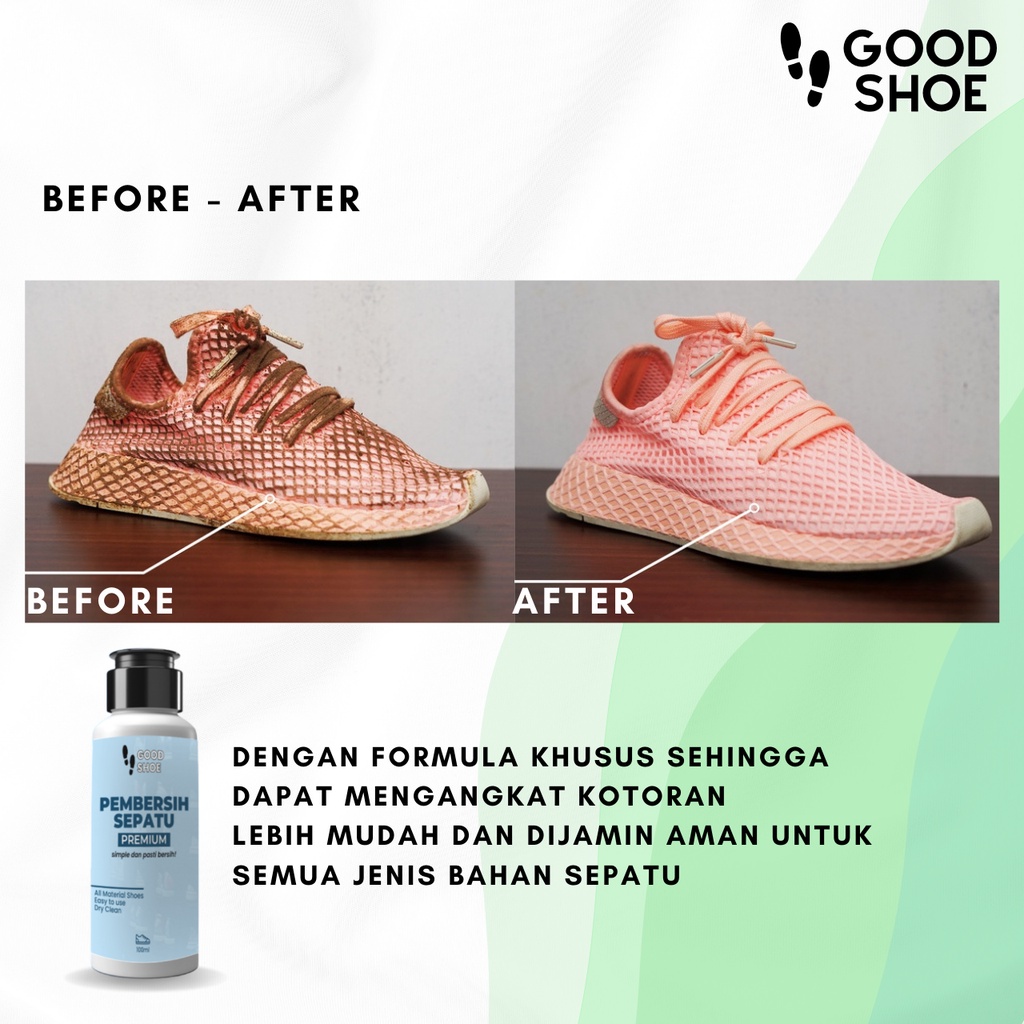 Paket Hemat 2 Botol Good Shoe Shoes Cleaner Kit Pencuci Sepatu Dan Perawatan Sepatu Kotor Noda Lumpur Susah Hilang Sabun Pembersih Sepatu Putih Canvas Kanvas Suede Futsal Bola Sneakers Sabun Cuci Sepatu