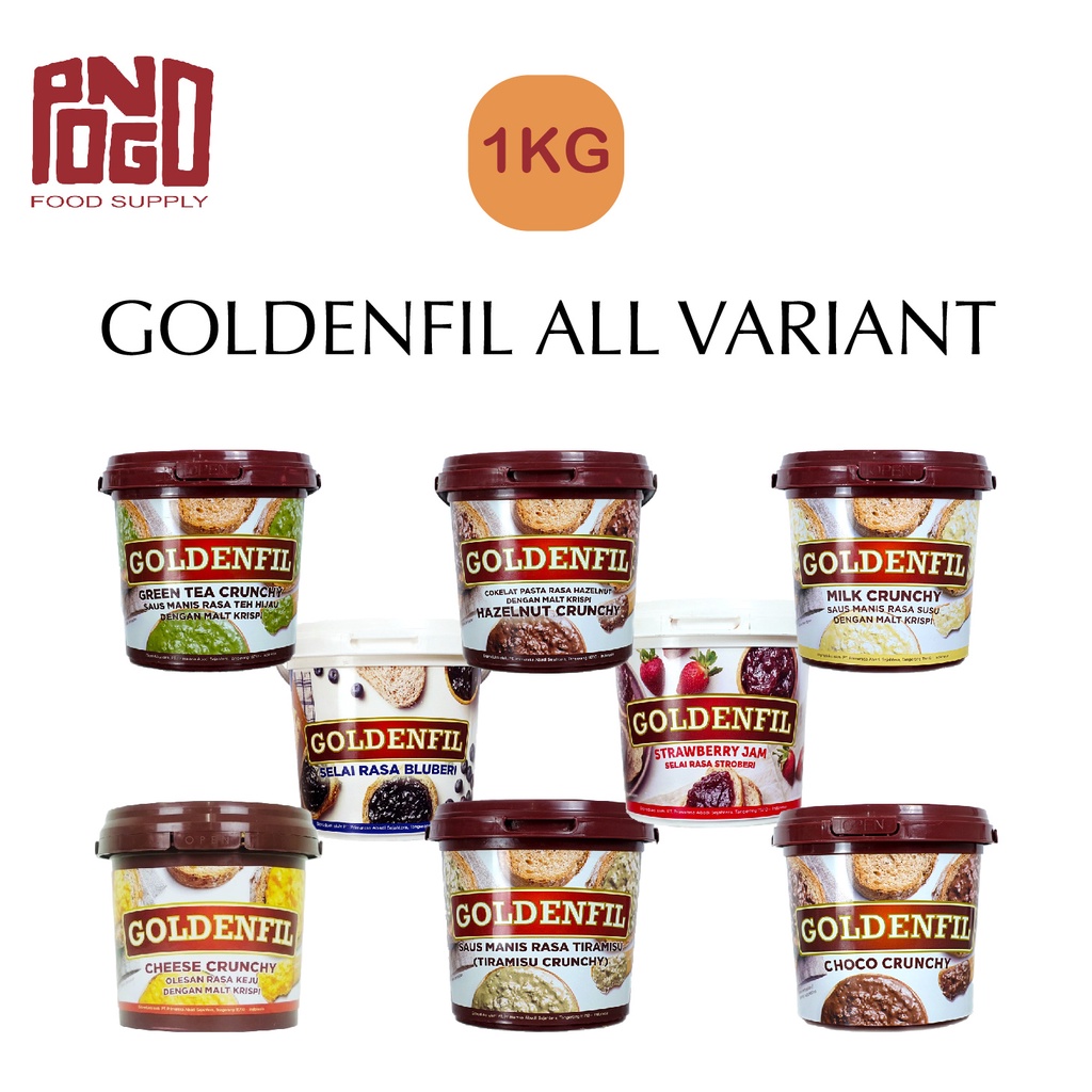 

GOLDENFIL 1KG ALL VARIANT | CHOCO CRUNCHY | CHEESE | STRAWBERRY | BLUBERI | TIRAMISU | GREENTEA