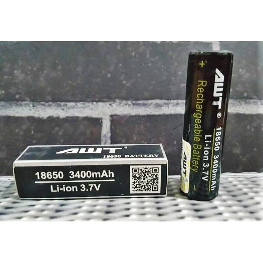 Baterai AWT 18650 3400 mAh cas awt hitam awt merah baterai vapor besar recharger battery awt charge