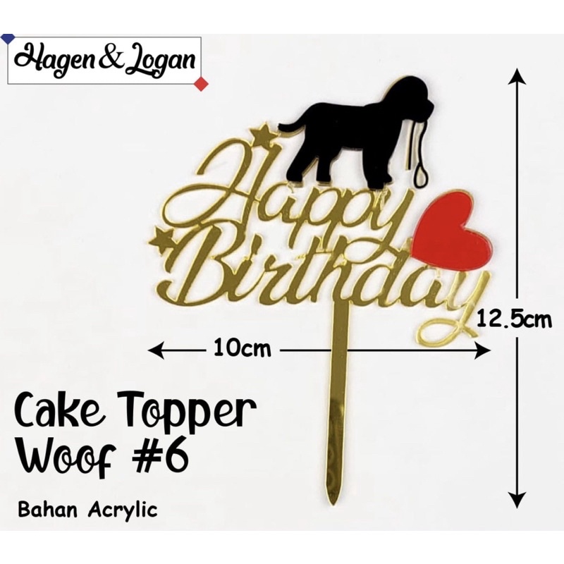 Cake Topper for Birthday / Hiasan untuk Ulang Tahun berbentuk Anjing yg Lucu