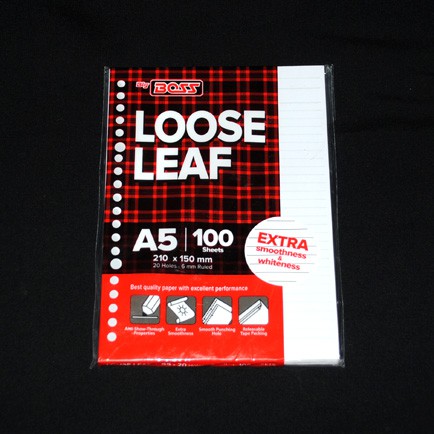 

Kertas File/ Kertas Isi Binder/ Loose Leaf Big Boss A5 (isi 100)