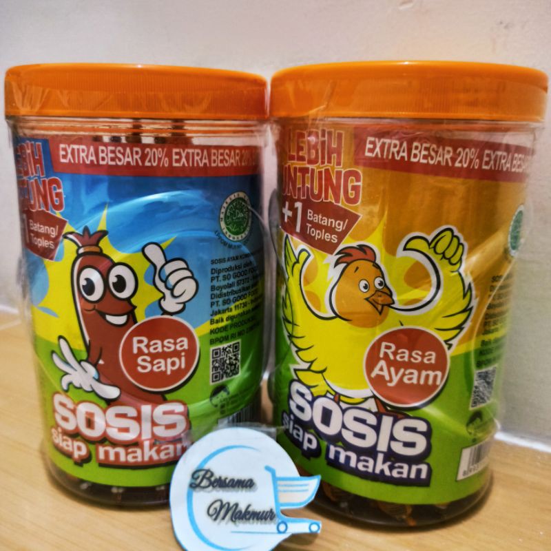 

Sosis SO NICE siap makan XTRA 20% (toples @ 24 + 1 pcs)